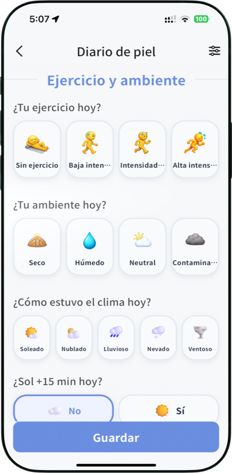 Analiza el efecto del sudor en la piel