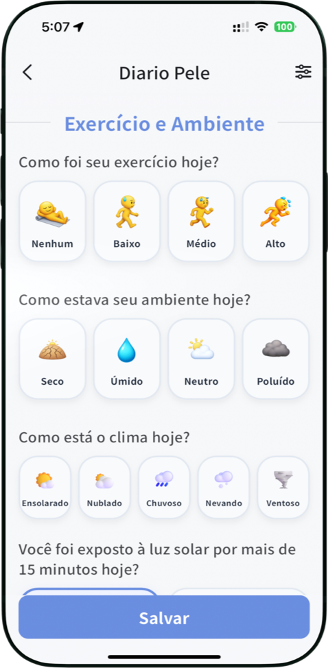 Analise o efeito do suor na pele