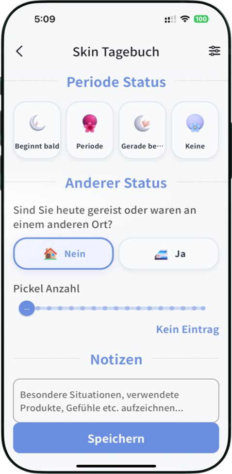Erkenne zyklische Veränderungen der Haut