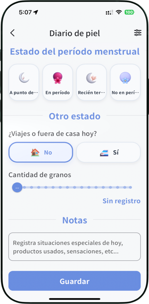 Identifica cambios cíclicos en la piel