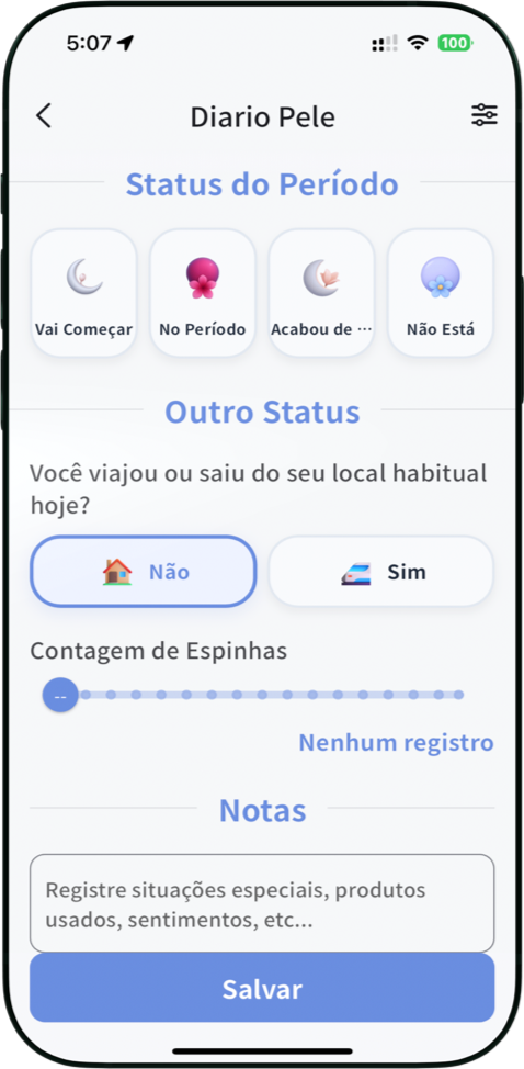 Identifique mudanças cíclicas na pele